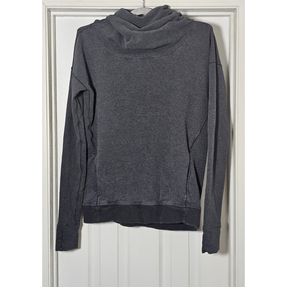 Lululemon Funnel Neck Sweatshirt Women's Size‎ 6 Gray Super Soft Pockets